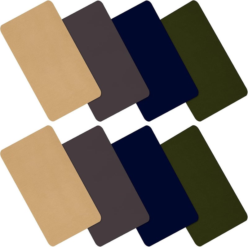 WILLBOND 8 Pieces Nylon Repair Patch Self-Adhesive Waterproof Lightweight Repair Patch for Clothing Down Jacket Tent Cloth Bag(Dark Blue, Dark Gray, Khaki, Army Green) - Image 1
